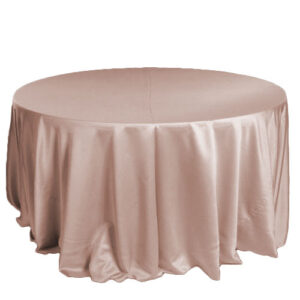 Blush Lamour Matte Satin Table Cloth Rentals