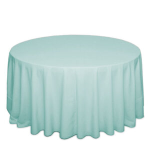 Aqua Solid Polyester Tablecloth