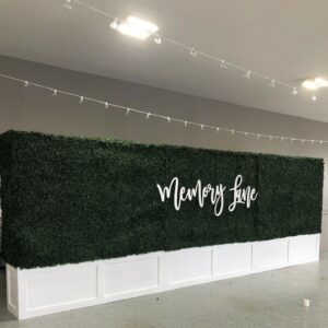 Artificial Boxwood Hedge Backdrop Rental - Iowa