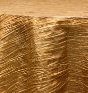 Gold Accordian Crinkle Taffeta Tablecloth Rentals