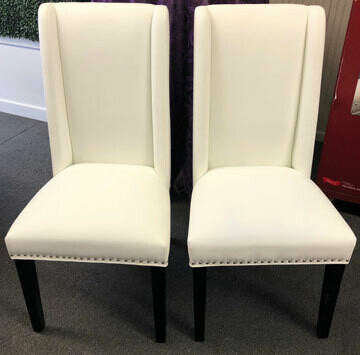Bride & Groom Chairs - White Leather - Set of 2
