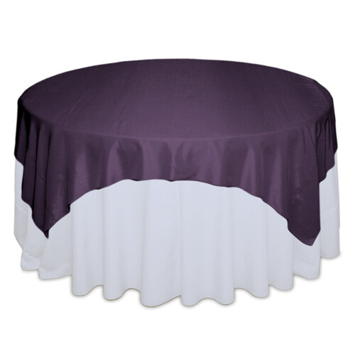 Eggplant Taffeta Table Overlay Rentals