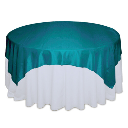 Teal Taffeta Table Overlay Rentals