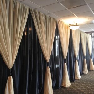 DIY Black Sateen Wall Draping -12' Height - Per Foot